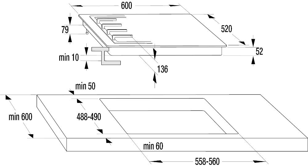 Схема встраивания с размерами