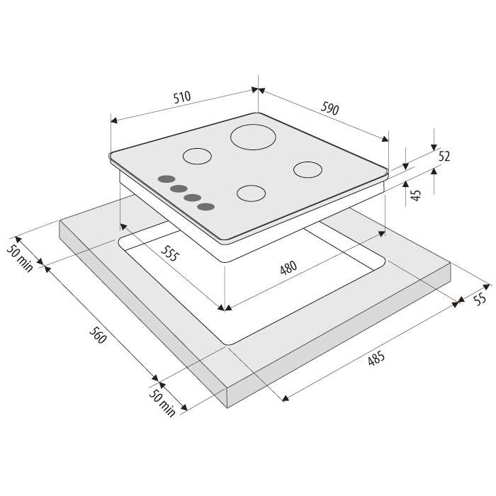 Схема встраивания с размерами
