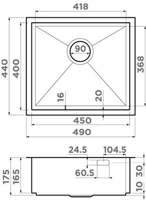Схема с размерами