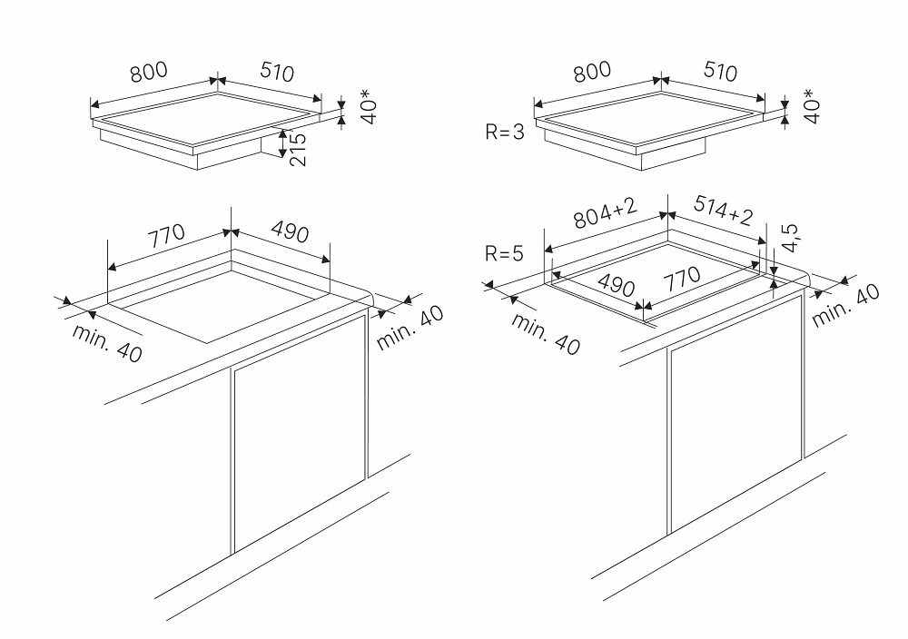 Схема встраивания с размерами
