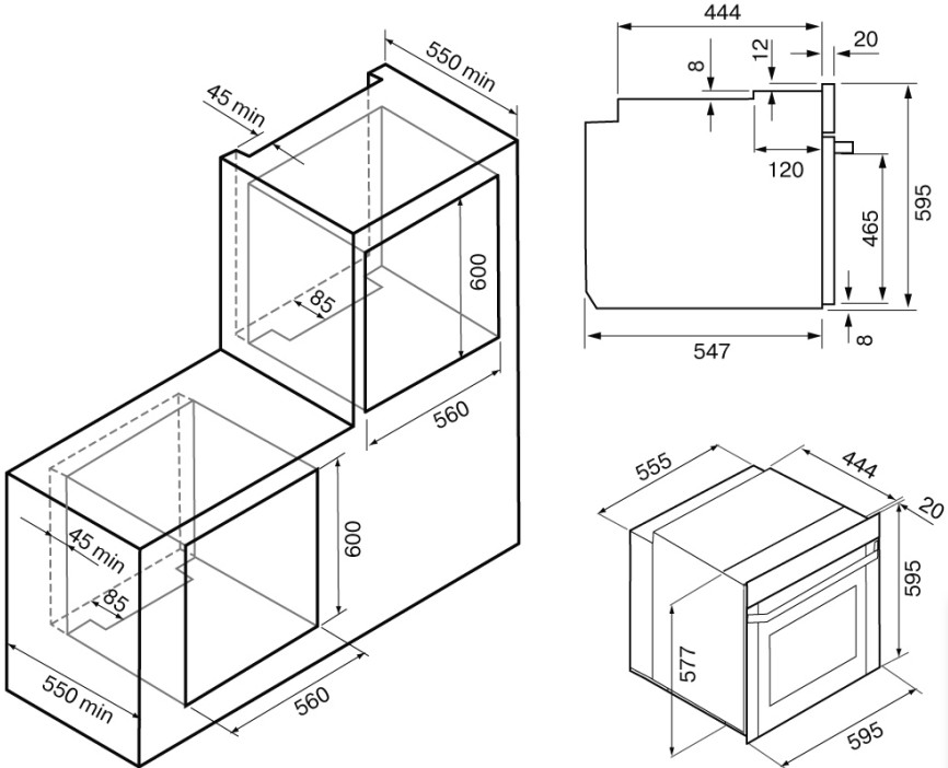Схема встраивания с размерами