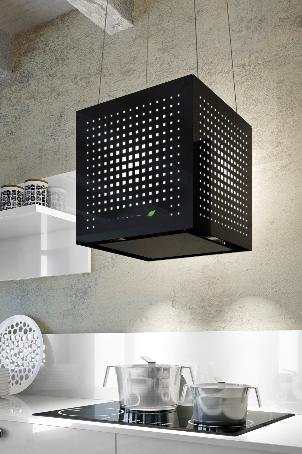 Вытяжка в виде трубы черная