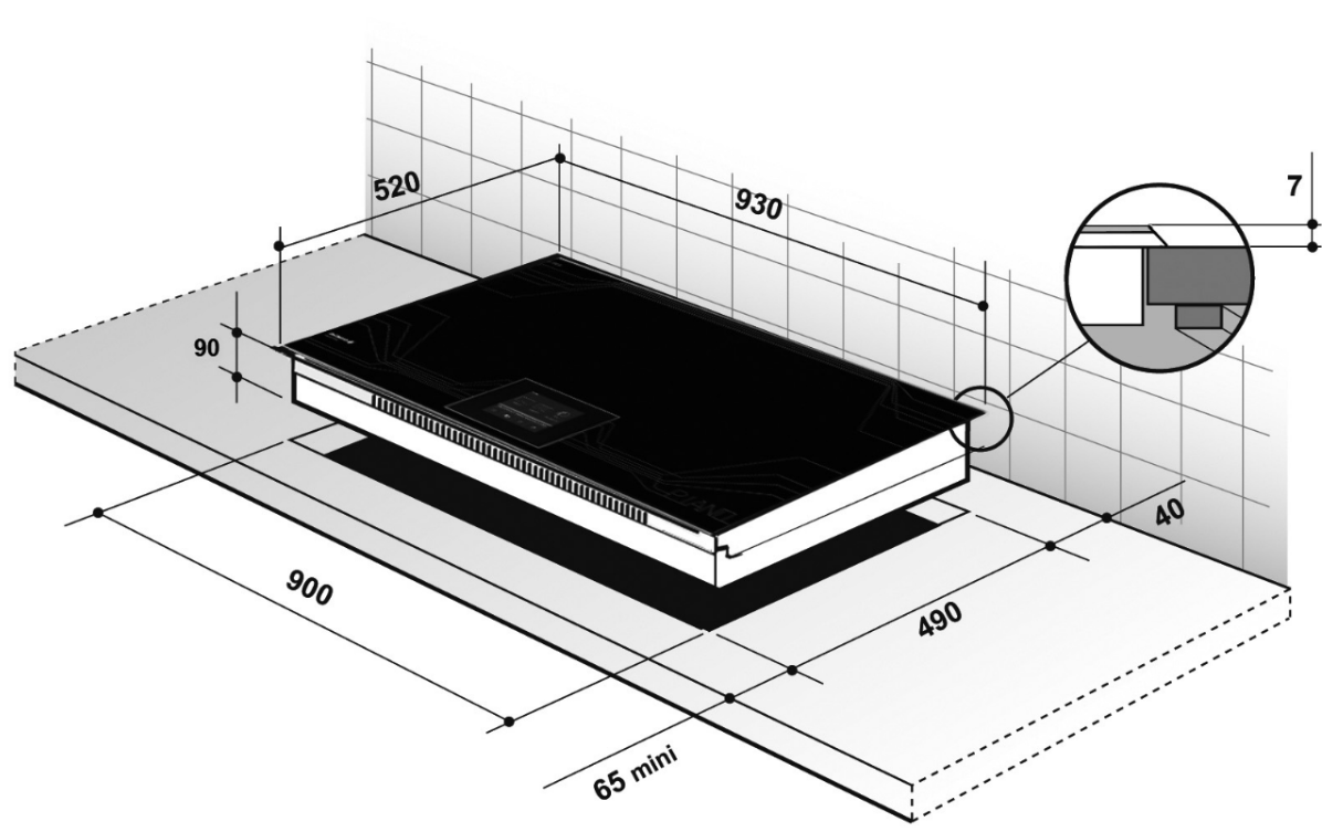 Индукционная варочная с непрерывным нагревом. Варочная панель de Dietrich пиано. Варочная панель схема встраивания. Схема встраивания варочной поверхности Electrolux. Индукционная варочная панель de Dietrich dpi7650bu.