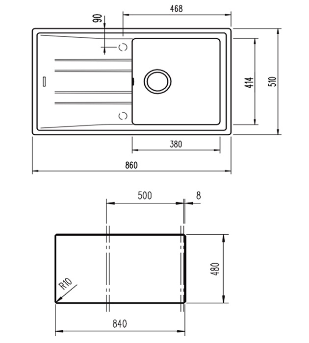 Схема с размерами