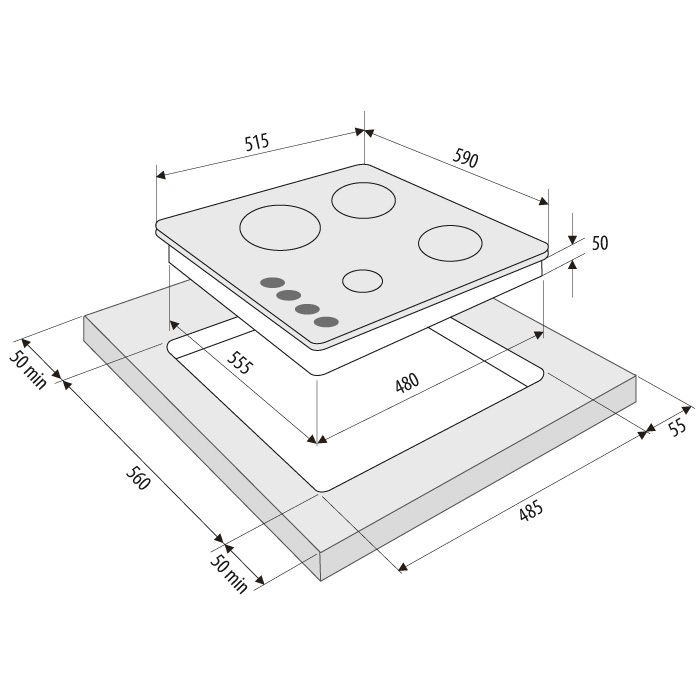 Схема встраивания с размерами