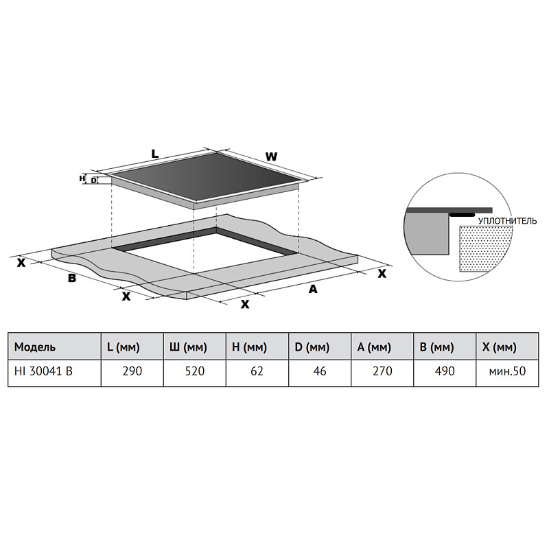 Схема с размерами