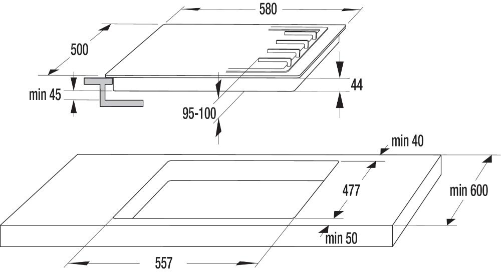 Схема встраивания с размерами