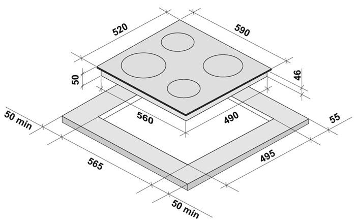 Схема встраивания с размерами