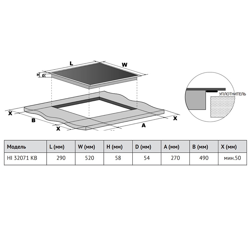 Схема с размерами