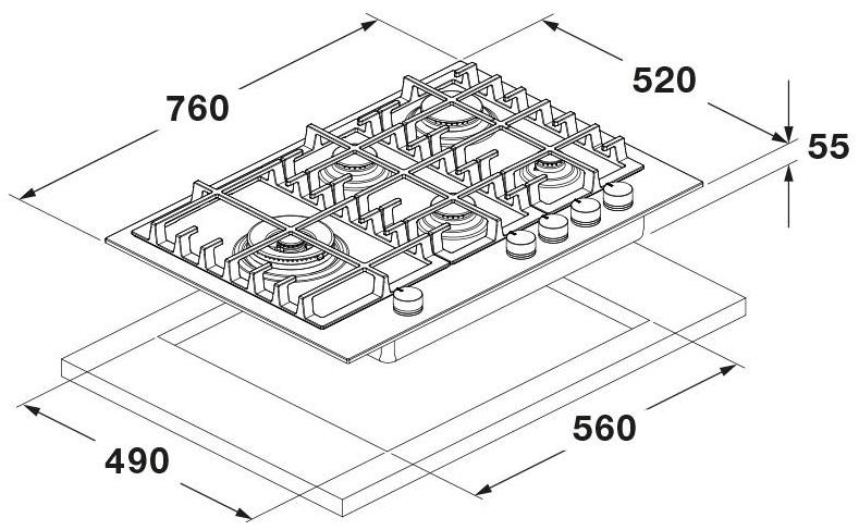 Схема встраивания с размерами