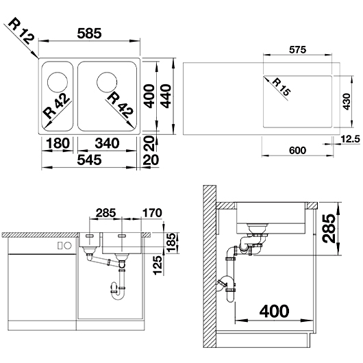 Схема с размерами