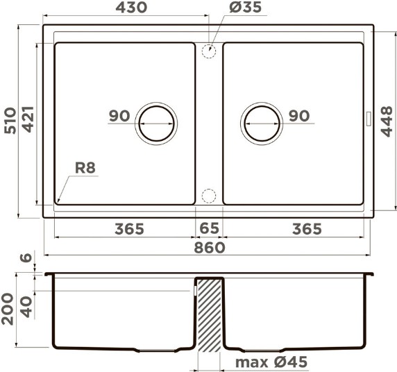 Схема с размерами