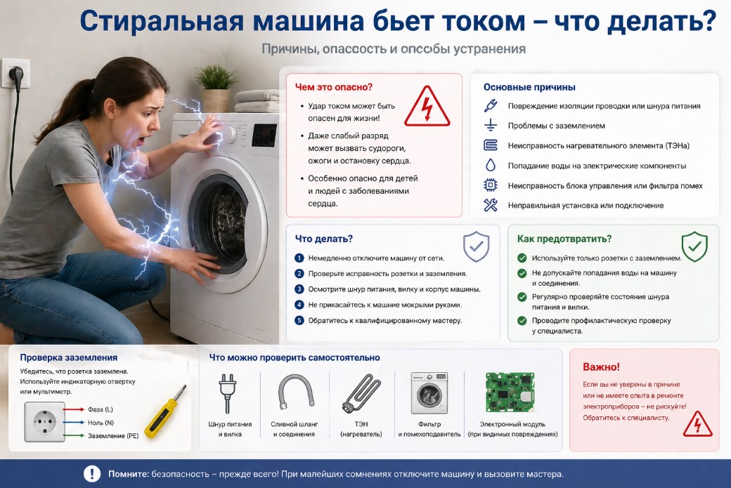 Стиральная машина бьет током Стиральная машина бьет током
