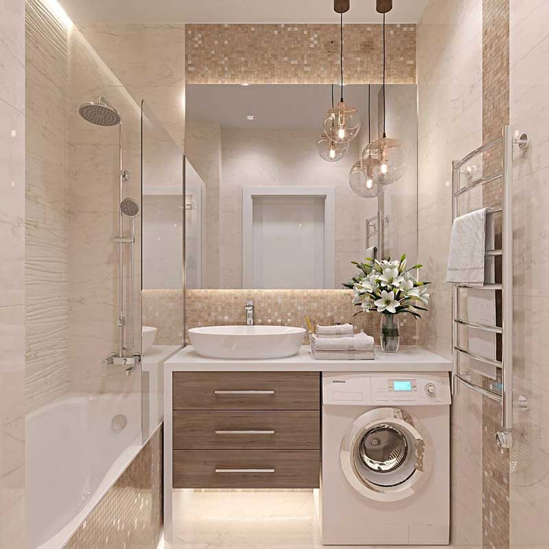 Встраиваемая стиральная машина в ванной  Встраиваемая стиральная машина в ванной