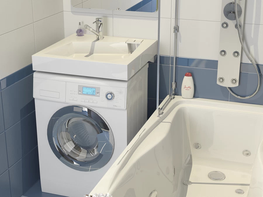 Стиральная машина в интерьере  Стиральная машина в интерьере