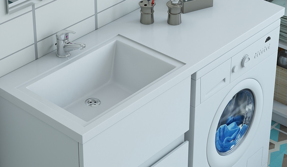 Встраиваемая стиральная машина в ванной Встраиваемая стиральная машина в ванной