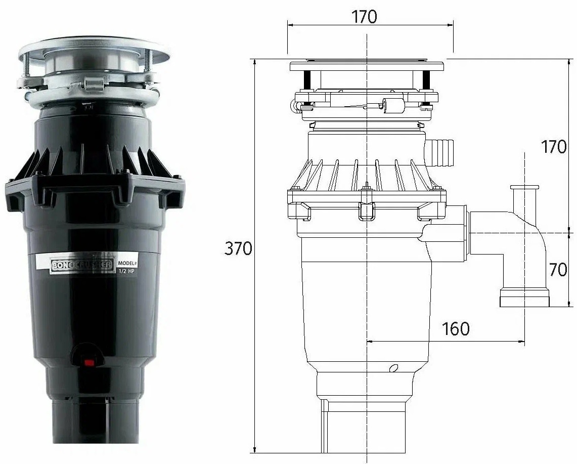 Обзор на измельчитель пищевых отходов Bone Crusher BC 810 - Slim Line
