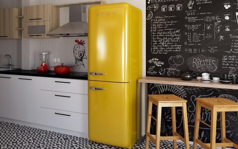 Желтые холодильники Smeg 