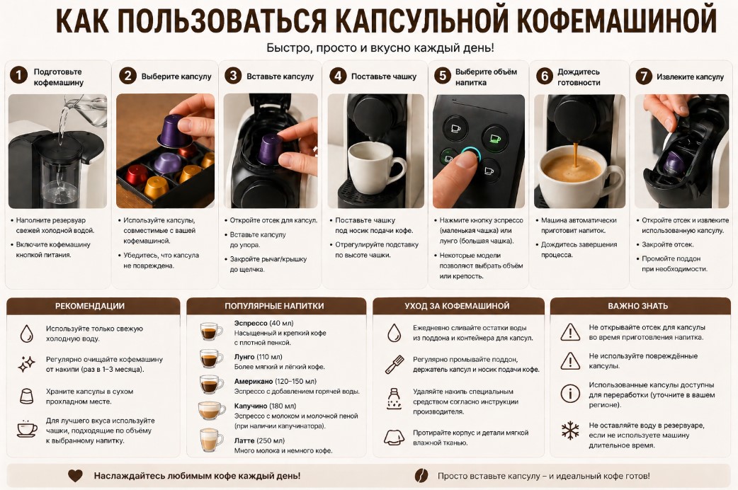 Как пользоваться капсульной кофемашиной Как пользоваться капсульной кофемашиной