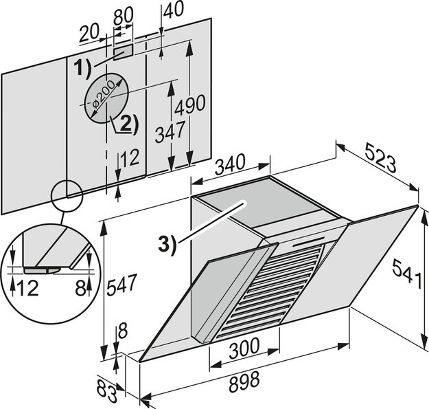 Вытяжка Miele DA 6096 W OBSW с витрины, новая (без коробки) (фото 3) Вытяжка Miele DA 6096 W OBSW с витрины, новая (без коробки) (preview 3)