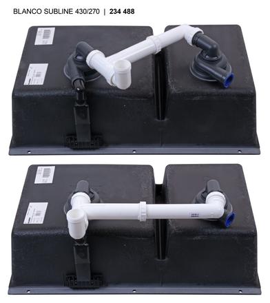 Мойка Blanco SUBLINE 430/270-U с отводной арматурой InFino® черный (фото 3) Мойка Blanco SUBLINE 430/270-U с отводной арматурой InFino® черный (preview 3)