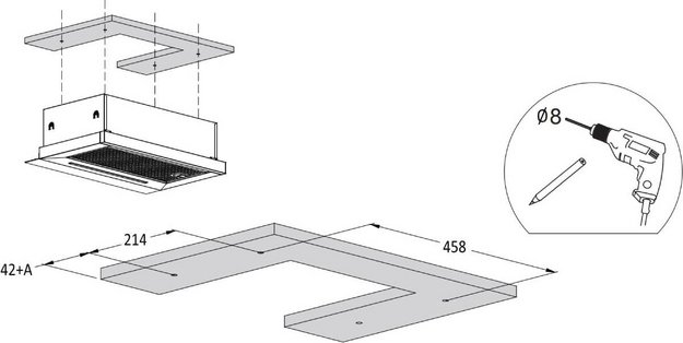Встраиваемая вытяжка с выдвижным экраном Korting KHP 69617 DGN (preview 5)