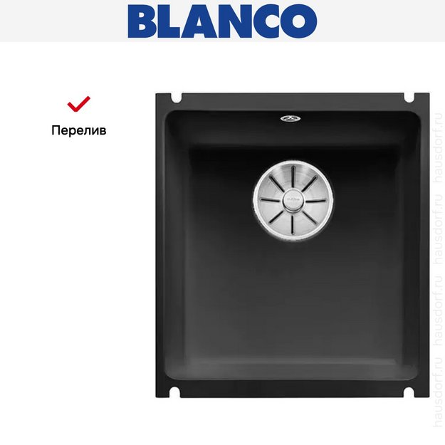 Мойка Blanco SUBLINE 375-U керамика отводная арматура InFino® черный (фото 4) Мойка Blanco SUBLINE 375-U керамика отводная арматура InFino® черный (preview 4)