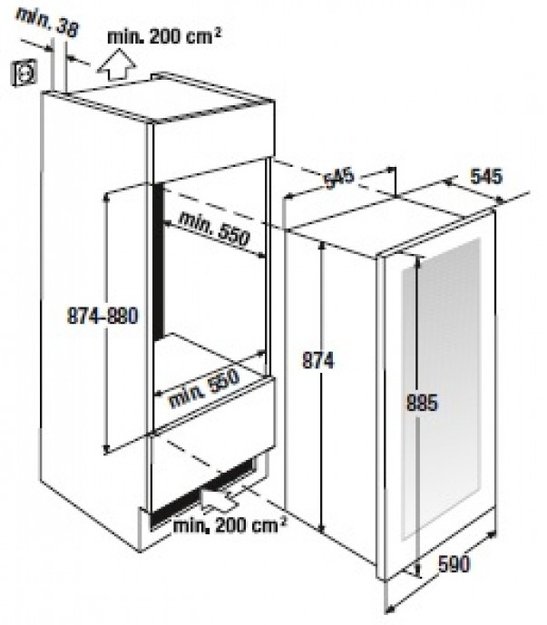 Встраиваемый холодильник для охлаждения вина Kuppersbusch FWK 2800.0 S (фото 2) Встраиваемый холодильник для охлаждения вина Kuppersbusch FWK 2800.0 S (preview 2)