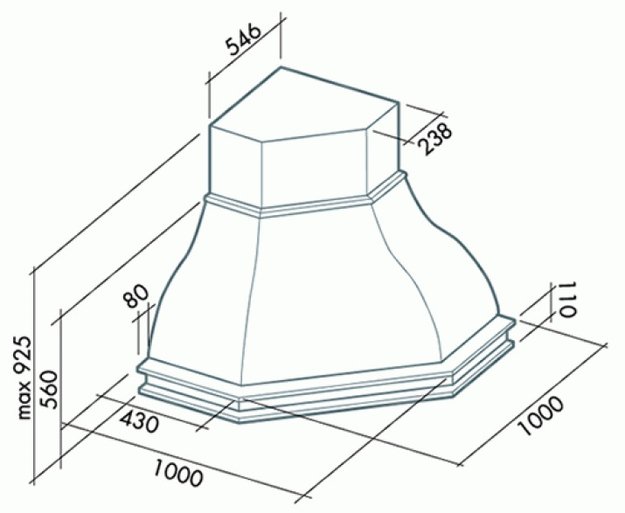 Вытяжка Falmec Iris Tulip ANG (600) S вишня (фото 1) Вытяжка Falmec Iris Tulip ANG (600) S вишня (preview 1)