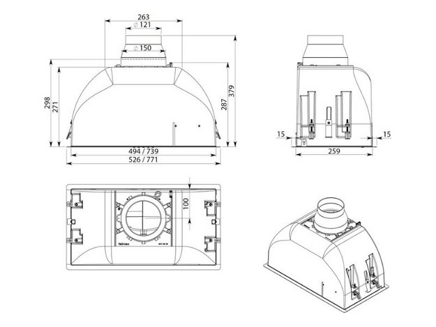 Встраиваемая вытяжка Falmec BUILT-IN BURANO PLUS 50 BK (preview 5)