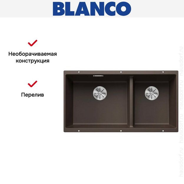 Мойка BLANCO SUBLINE 480/320-U Silgranit кофе (preview 9)