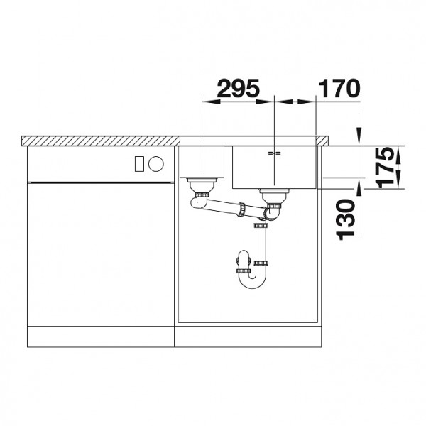 Мойка Blanco SUPRA 340/180-U клапан-автомат, чаша слева полированная нержавеющая сталь (фото 5) Мойка Blanco SUPRA 340/180-U клапан-автомат, чаша слева полированная нержавеющая сталь (preview 5)