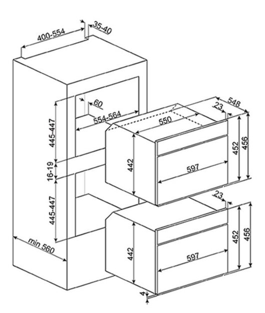 Духовой шкаф комбинированный с микроволновой печью Smeg SF4604PMCNX (фото 5) Духовой шкаф комбинированный с микроволновой печью Smeg SF4604PMCNX (preview 5)