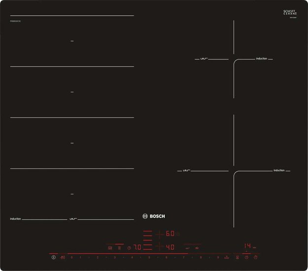 Индукционная варочная панель Bosch PXE601DC1E (фото 2) Индукционная варочная панель Bosch PXE601DC1E (preview 2)