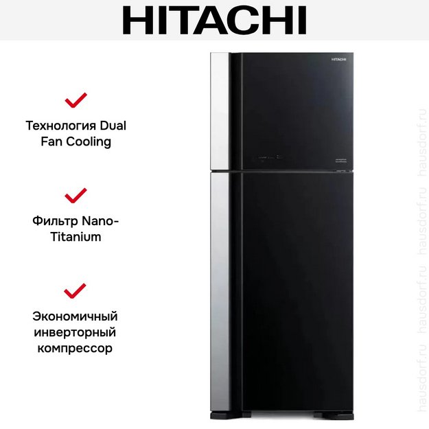 Холодильник Hitachi HRTN7489DFGBKCS (preview 2)