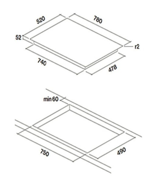 Варочная панель FALMEC PIANO INDUZIONE (78 Х 52) (фото 2) Варочная панель FALMEC PIANO INDUZIONE (78 Х 52) (preview 2)