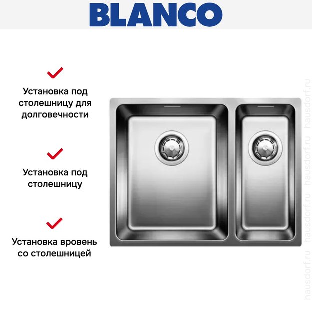 Мойка Blanco Andano 340/180-IF чаша слева нержавеющая сталь (preview 4)