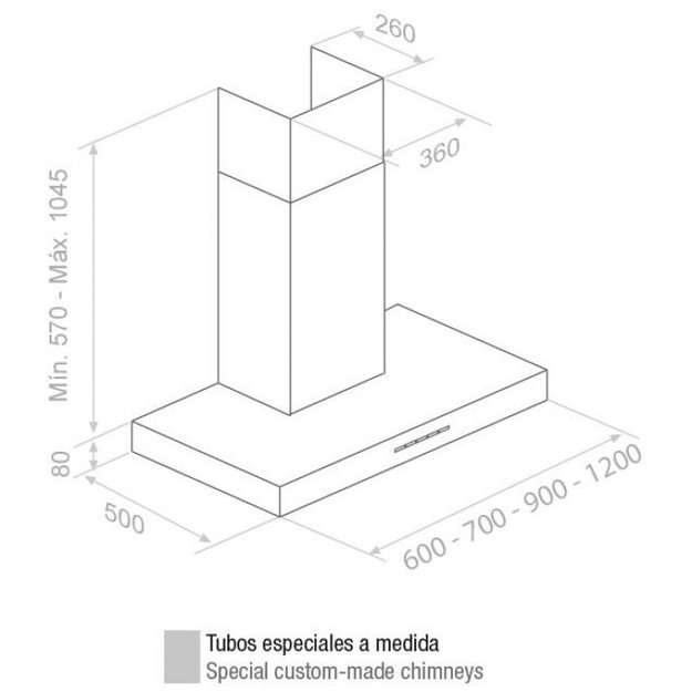Вытяжка Pando P-828/70 IX 850 SEC (фото 2) Вытяжка Pando P-828/70 IX 850 SEC (preview 2)