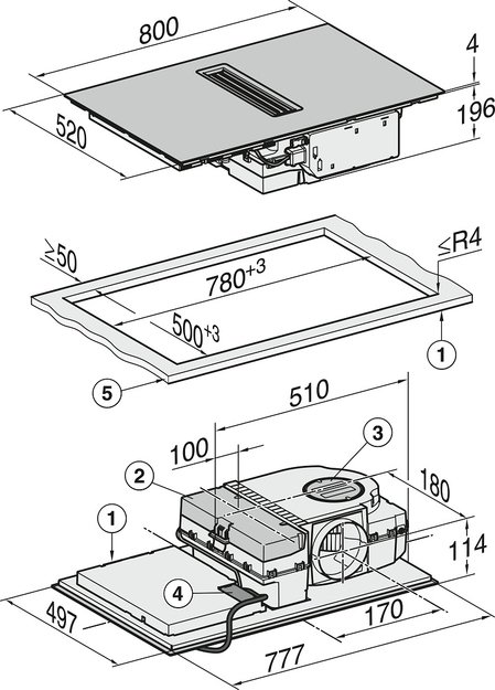 Варочная панель с вытяжкой Miele KMDA 7272 FL-U (фото 7) Варочная панель с вытяжкой Miele KMDA 7272 FL-U (preview 7)