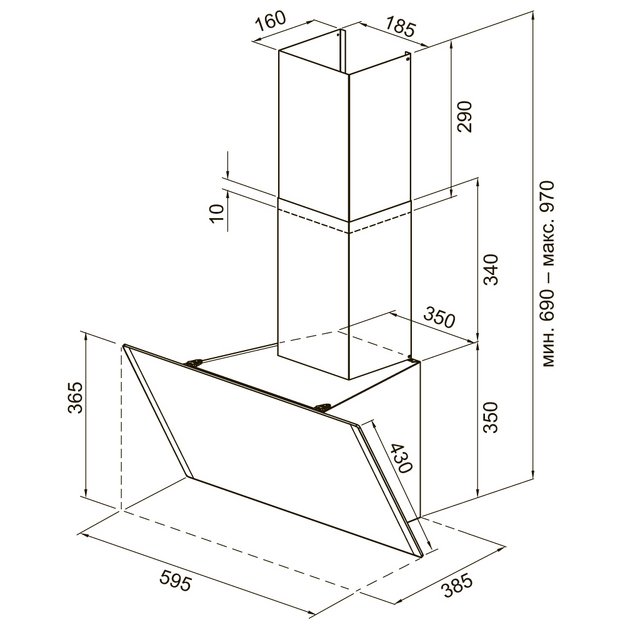 Вытяжка KRONA GABRIELE E 600 black/inox 2 S (preview 17)
