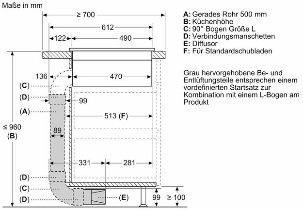 Комплект для рециркуляции для варочных панелей с интегрированной вытяжкой Neff Z861KR2 (фото 3) Комплект для рециркуляции для варочных панелей с интегрированной вытяжкой Neff Z861KR2 (preview 3)