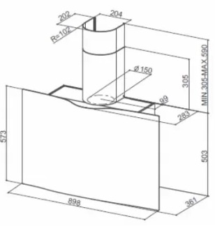 Вытяжка Faber VEIL WH CORIAN A90 (фото 4) Вытяжка Faber VEIL WH CORIAN A90 (preview 4)