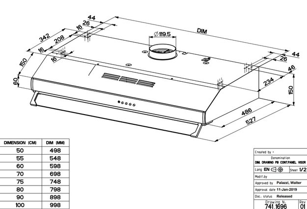 Встраиваемая вытяжка Faber 741 PB X A60 300.0557.515 (фото 2) Встраиваемая вытяжка Faber 741 PB X A60 300.0557.515 (preview 2)