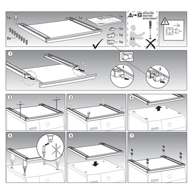 Соединительный элемент с выдвижной пололкой Bosch WTZ27500 (фото 3) Соединительный элемент с выдвижной пололкой Bosch WTZ27500 (preview 3)