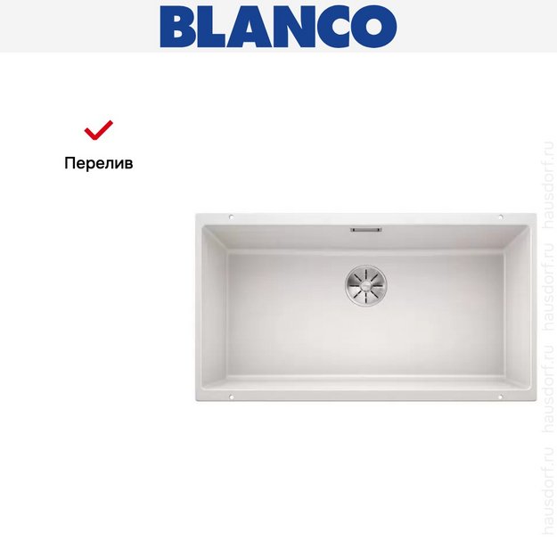 Мойка Blanco SUBLINE 800-U отводная арматура InFino® белый (фото 8) Мойка Blanco SUBLINE 800-U отводная арматура InFino® белый (preview 8)