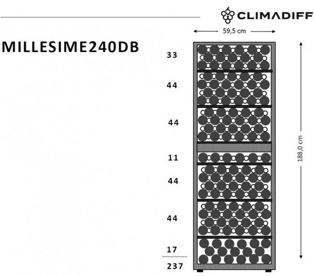 Винный шкаф CLIMADIFF MILLESIME240D (фото 4) Винный шкаф CLIMADIFF MILLESIME240D (preview 4)