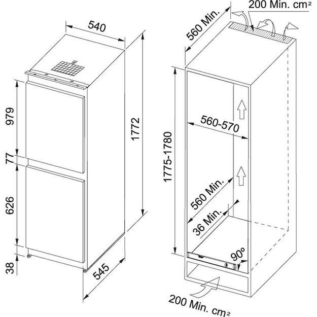 Встраиваемый холодильник Franke FCB 320 NR ENF V A++ (фото 2) Встраиваемый холодильник Franke FCB 320 NR ENF V A++ (preview 2)