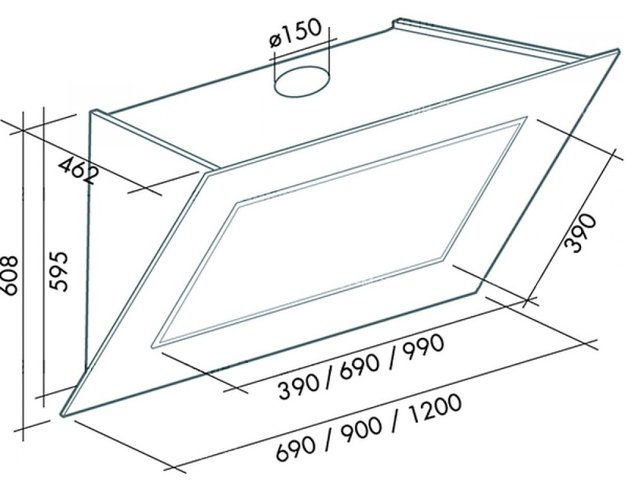 Вытяжка Falmec Quasar 120 Vetro (800) STEC white (фото 3) Вытяжка Falmec Quasar 120 Vetro (800) STEC white (preview 3)