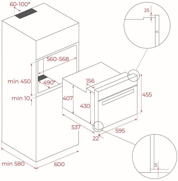 Встраиваемый электрический духовой шкаф Teka HLC 8400 STEAM GREY (фото 11) Встраиваемый электрический духовой шкаф Teka HLC 8400 STEAM GREY (preview 11)