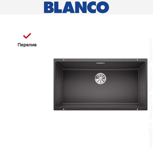 Мойка Blanco SUBLINE 800-U отводная арматура InFino® темная скала (фото 8) Мойка Blanco SUBLINE 800-U отводная арматура InFino® темная скала (preview 8)